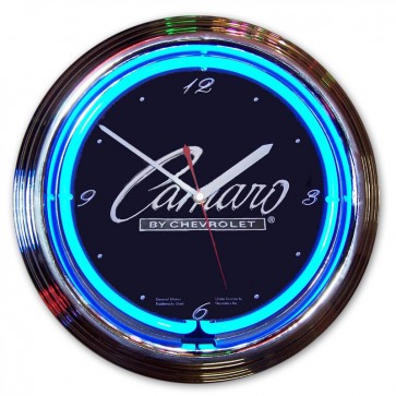 Camaro Script By Chevrolet Neon Clock