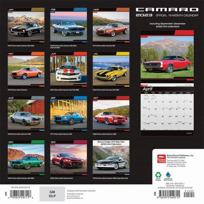 Camaro Official 2023 Calendar