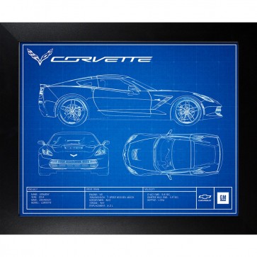 Corvette C7 | Blueprint Framed Artwork