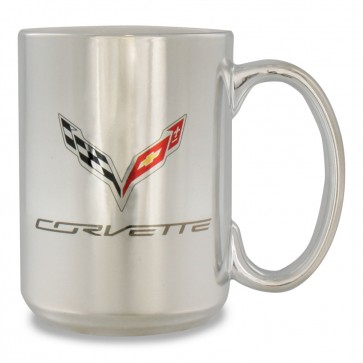 C7 Crossed Flags | Silver Ceramic Mug