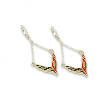 C8 Corvette 14k Yellow Gold | Chain Earrings