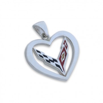 C8 Corvette Sterling Silver | Heart Pendant