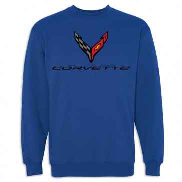 C8 Corvette USA Made | Crewneck Sweatshirt - Royal Blue