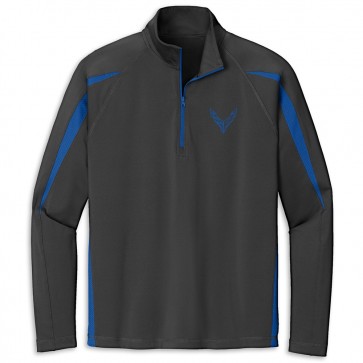 Colorblock Quarter-Zip | Charcoal Gray/True Royal