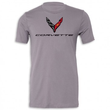C8 Corvette Crossed Flags Tee | Storm
