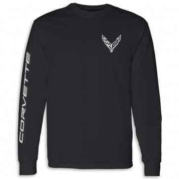 Crossed Flags Long Sleeve Tee | Black