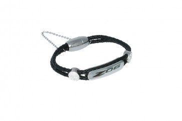 C8 Z06 Braided Leather Preciosa Bracelet | Black