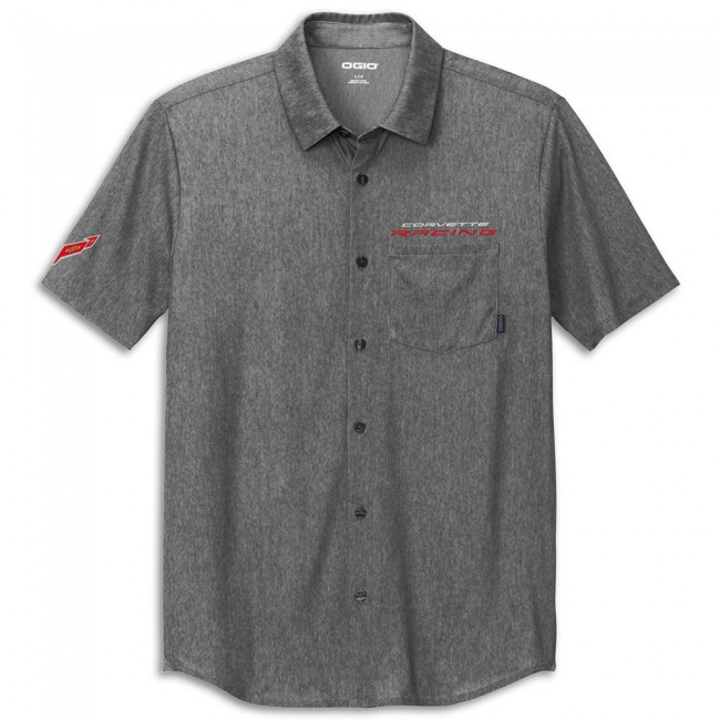 Short Sleeve Button-Front Shirt | Blacktop Heather Short Sleeve Button-Front Shirt | Blacktop Heather