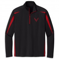 Colorblock Quarter-Zip | Black/Red