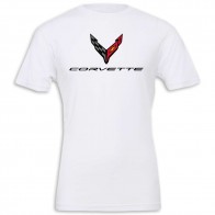 C8 Corvette Crossed Flags Tee | White