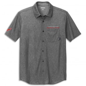 Short Sleeve Button-Front Shirt | Blacktop Heather