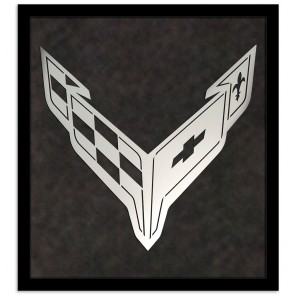 C8 Framed Laser Cut | Crossed Flags - Gray
