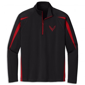 Colorblock Quarter-Zip | Black/Red
