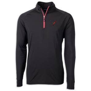 C8 Crossed Flags Quarter-Zip | Black/Red
