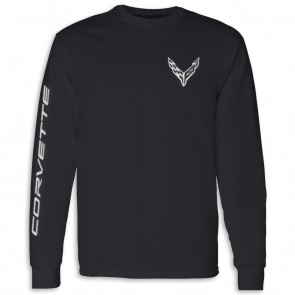 Crossed Flags Long Sleeve Tee | Black