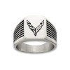 C8 Corvette Stainless Steel | Grooved Emblem Ring