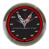 C8 Corvette | Crossed Flags Neon Clock