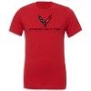 C8 Corvette Crossed Flags Tee | Canvas Red