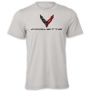 C8 Corvette Crossed Flags Tee | Solid Athletic Gray