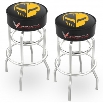 “Jake” Double Ring Chrome Stool | 2pc Set