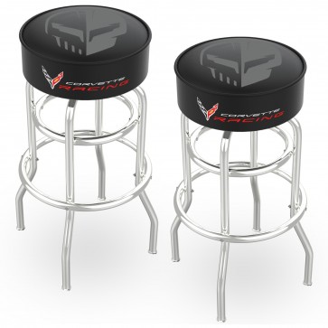 “Jake” Double Ring Chrome Stool | 2pc Set