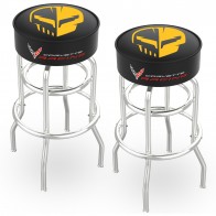 “Jake” Double Ring Chrome Stool | 2pc Set